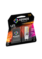 Лампа светодиодная KOSMOS premium LED 3Вт G9 3000К Космос KLED3WG9230VC3000 НЕ ВЫП