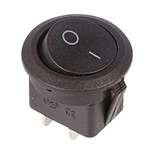 Выключатель клавишный  250В 6А (2с) ON-OFF круглый черн. (RWB-212; SC-214; MRS-102-8)  36-2550