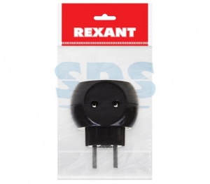 Тройник электрический "Шар" 220В 6А черн. Rexant 11-1063-1