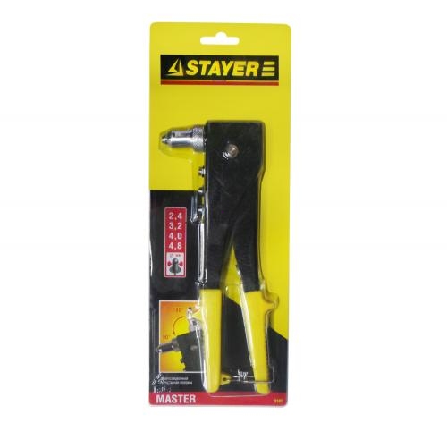 Заклепочник STAYER "MASTER" поворотный, 90-180 градусов, 2,4-4,8мм