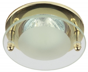 Светильник Quartz 51 2 04 с накладным стеклом круглый зол. MR 16 ИТАЛМАК IT8055B