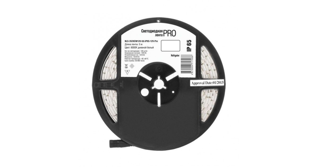 Лента светодиод. 71 702 NLS-3528CW60-4.8 IP65 12B  ProR5 4.8 Вт/м (уп.5м)