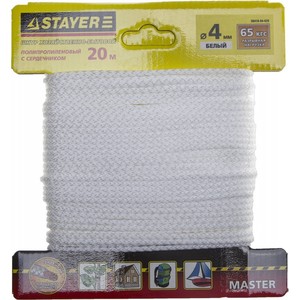 Шнур STAYER "MASTER" хозяйственно-бытовой, полипропиленовый, вязанный, c сердечником, черный, d 5, 