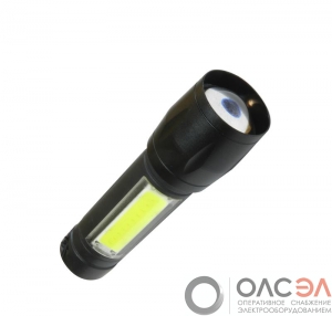 Фонарь  3Вт ХРЕ СОВлитий 600mAh micro USB шнур .КосАс10111Lith