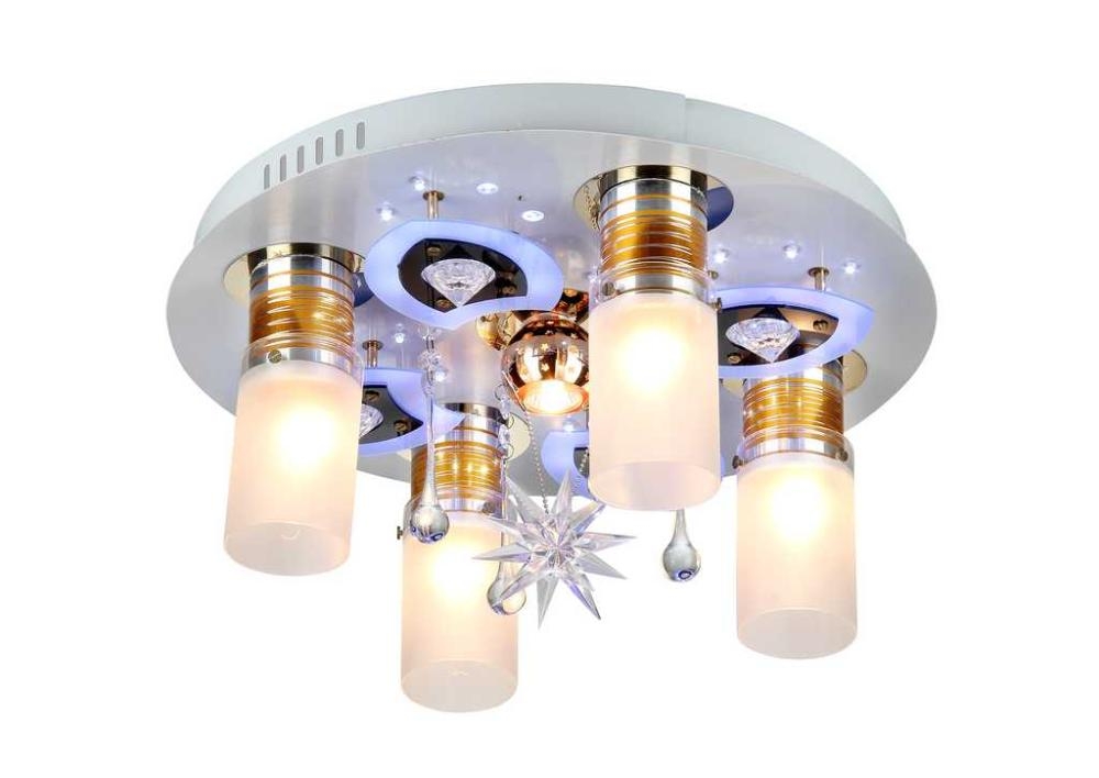 Люстра потолочная 4*60 Вт Е27 + 1*35Вт МР11 пульт ДУ,  Led  MD.0788-4+1-S-WH