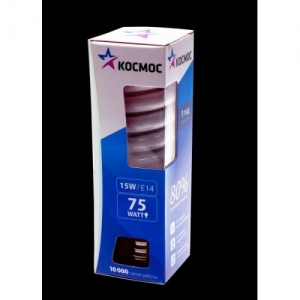 Лампа люминесцентная компакт. SPC 15Вт E14 2700К T3 Экономка Космос LKsmSPC15wE1427eco