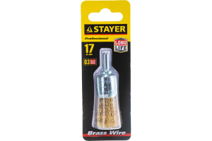 Щетка STAYER "MASTER" кистевая для дрели, витая стальная проволока 0,3 мм, 17мм