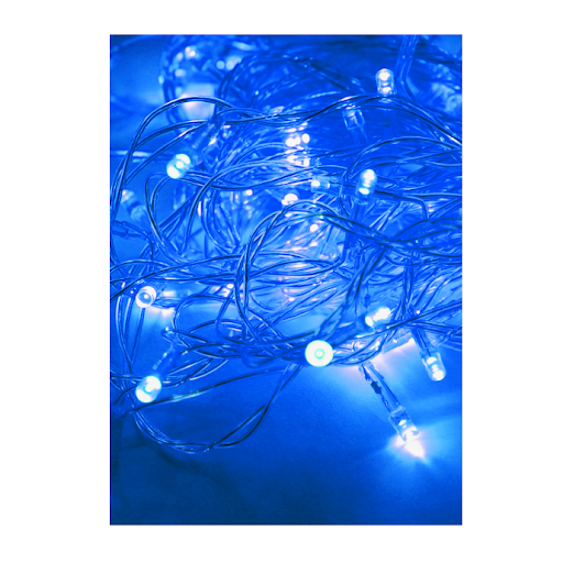 Электрогирлянда 11.4м 100LED син. прозр. провод 8 режимов мигания IP20 син. Космос KOC_GIR100LED_B 