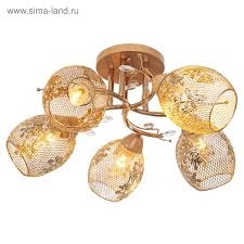 Люстра "Ориана" 5x40Вт E27 золото-коричневый 44х44х26см.   3727615