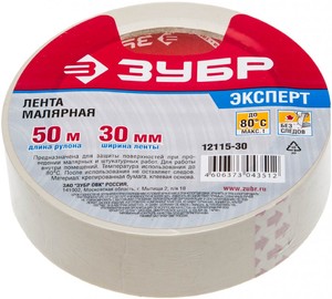 Лента ЗУБР "ЭКСПЕРТ" малярная креповая, 30мм х 50м